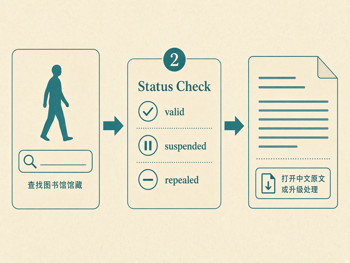 Flow: find library row → check status → open Chinese original / escalate